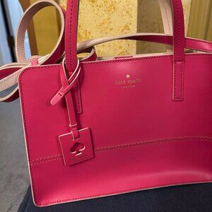 Kate Spade llise Freeman Street satchel pink leather   pocket inside  handles& s